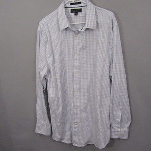 Banana‎ Republic Mens Button Up Dress Shirt XL Light Blue Gingham Check